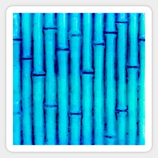 Tropical Blue Bamboo Branches Nature Pattern Sticker